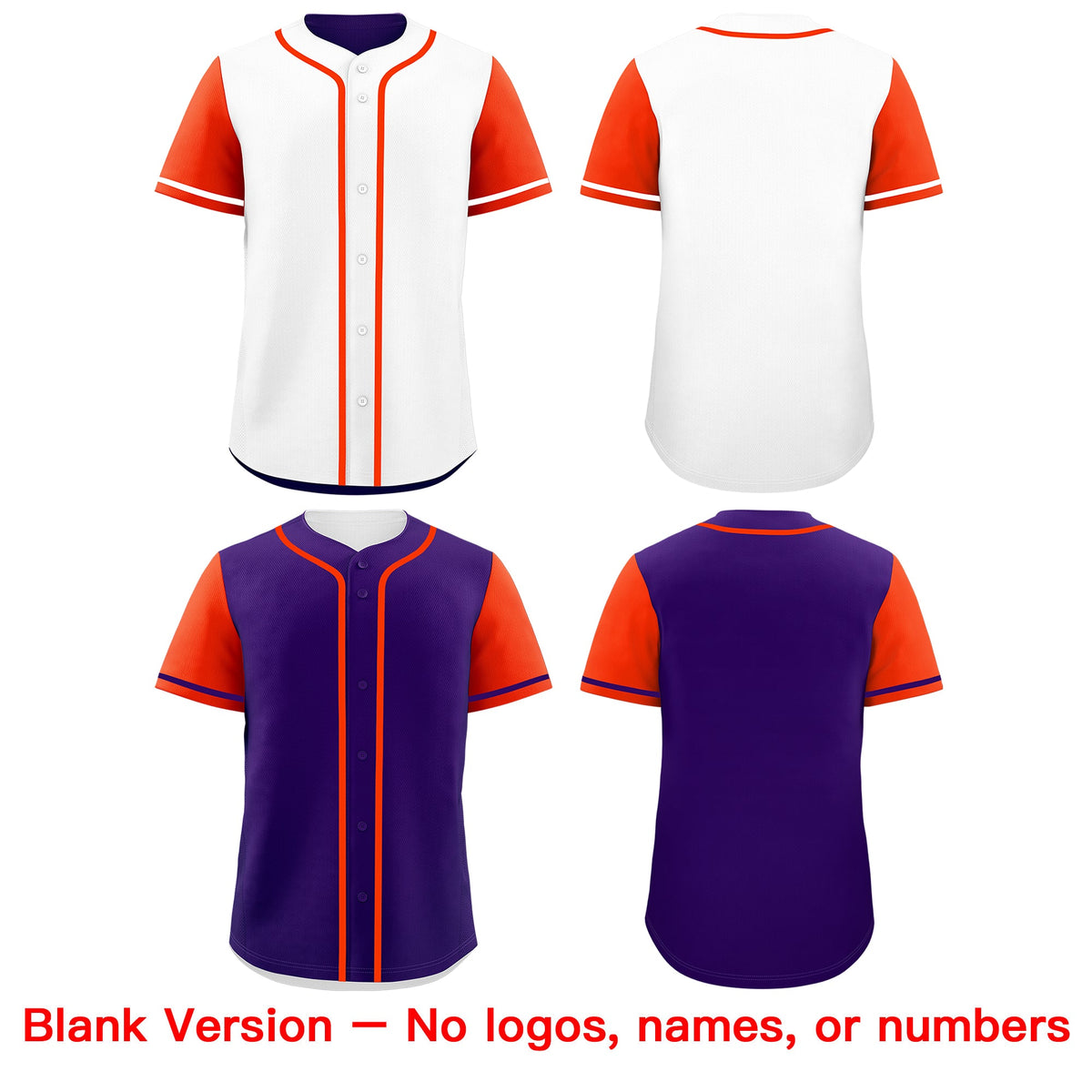Custom Purple White Reversible Raglan Sleeves Baseball Jersey| KXKSHOP