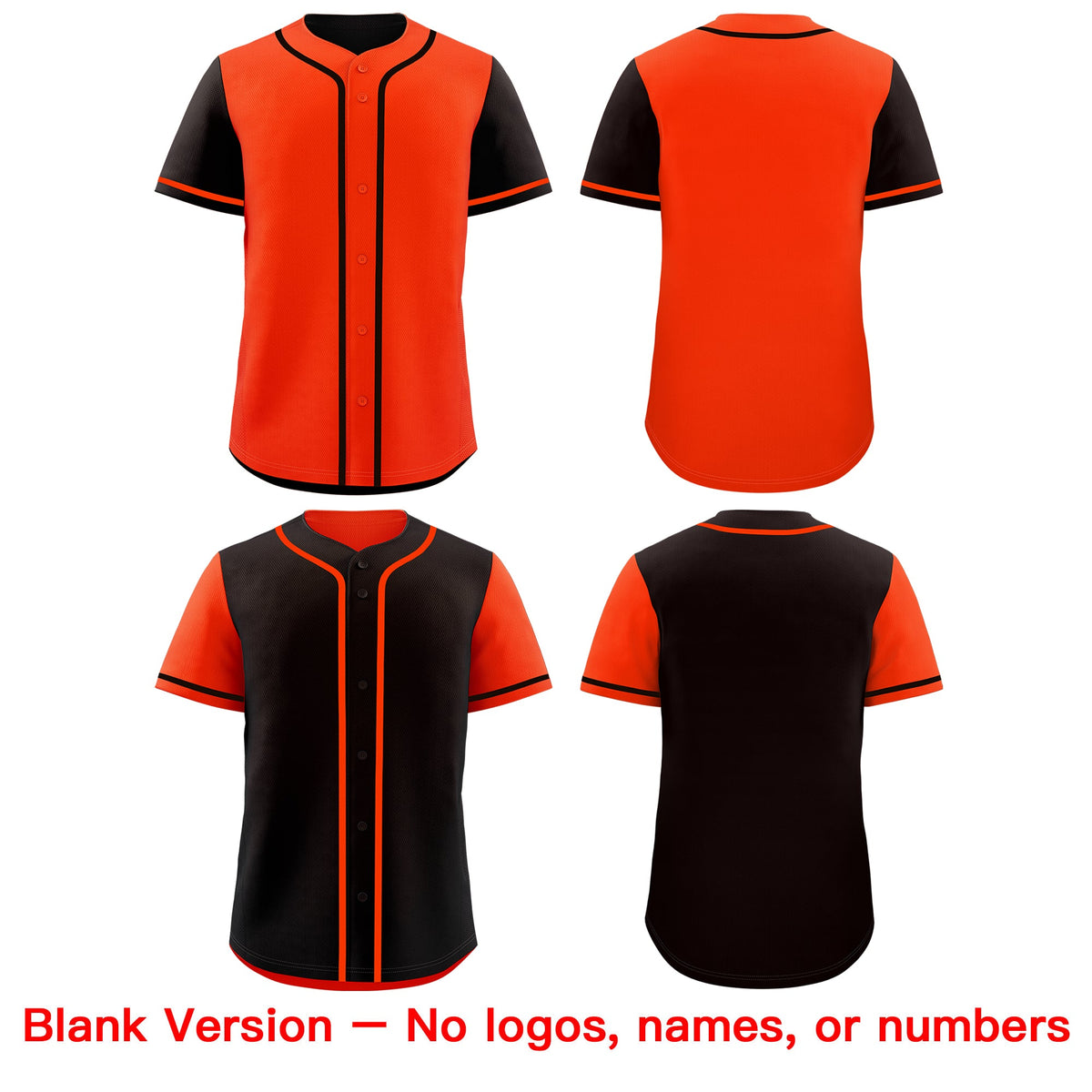 Custom Black Orange Reversible Raglan Sleeves Baseball Jersey| KXKSHOP