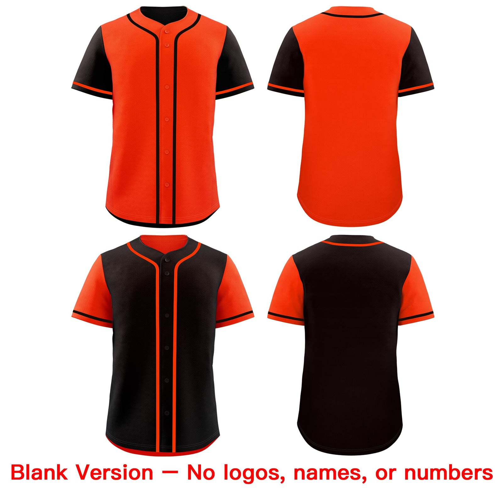 Custom Black Orange Reversible Raglan Sleeves Baseball Jersey| KXKSHOP