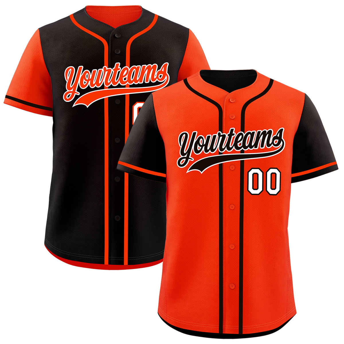 Custom Black Orange Reversible Raglan Sleeves Baseball Jersey| KXKSHOP