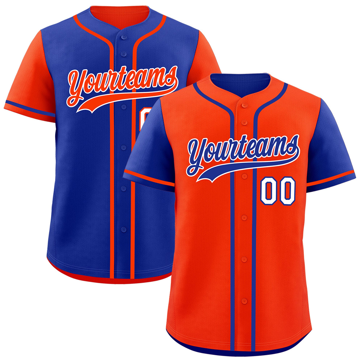 Custom Royal Blue Orange Reversible Raglan Sleeves Baseball Jersey| KXKSHOP