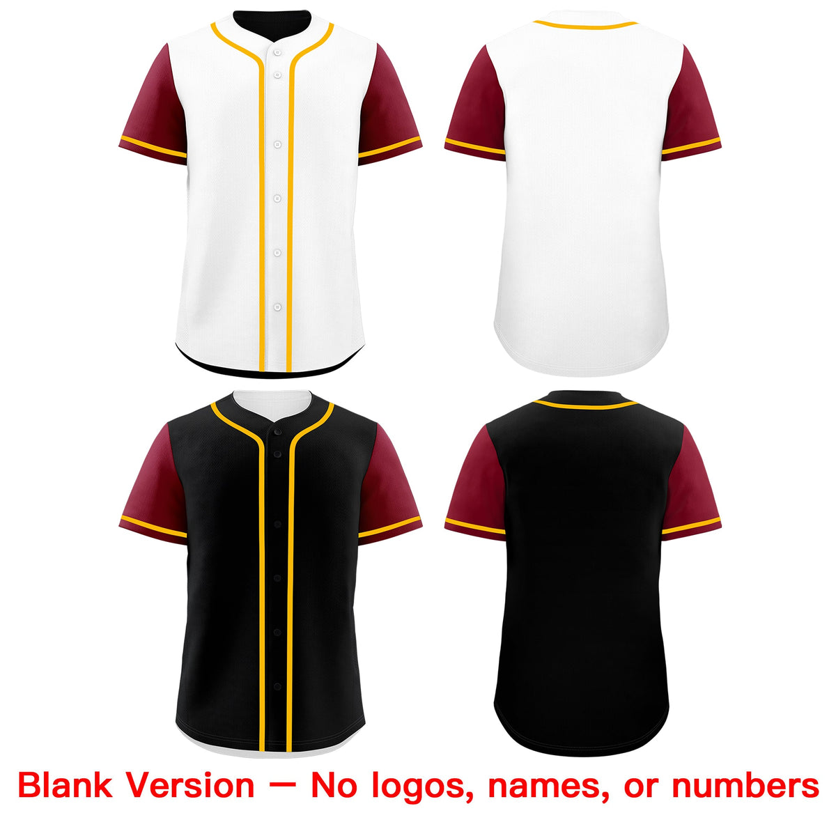 Custom White Black Yellow Reversible Raglan Sleeves Baseball Jersey| KXKSHOP