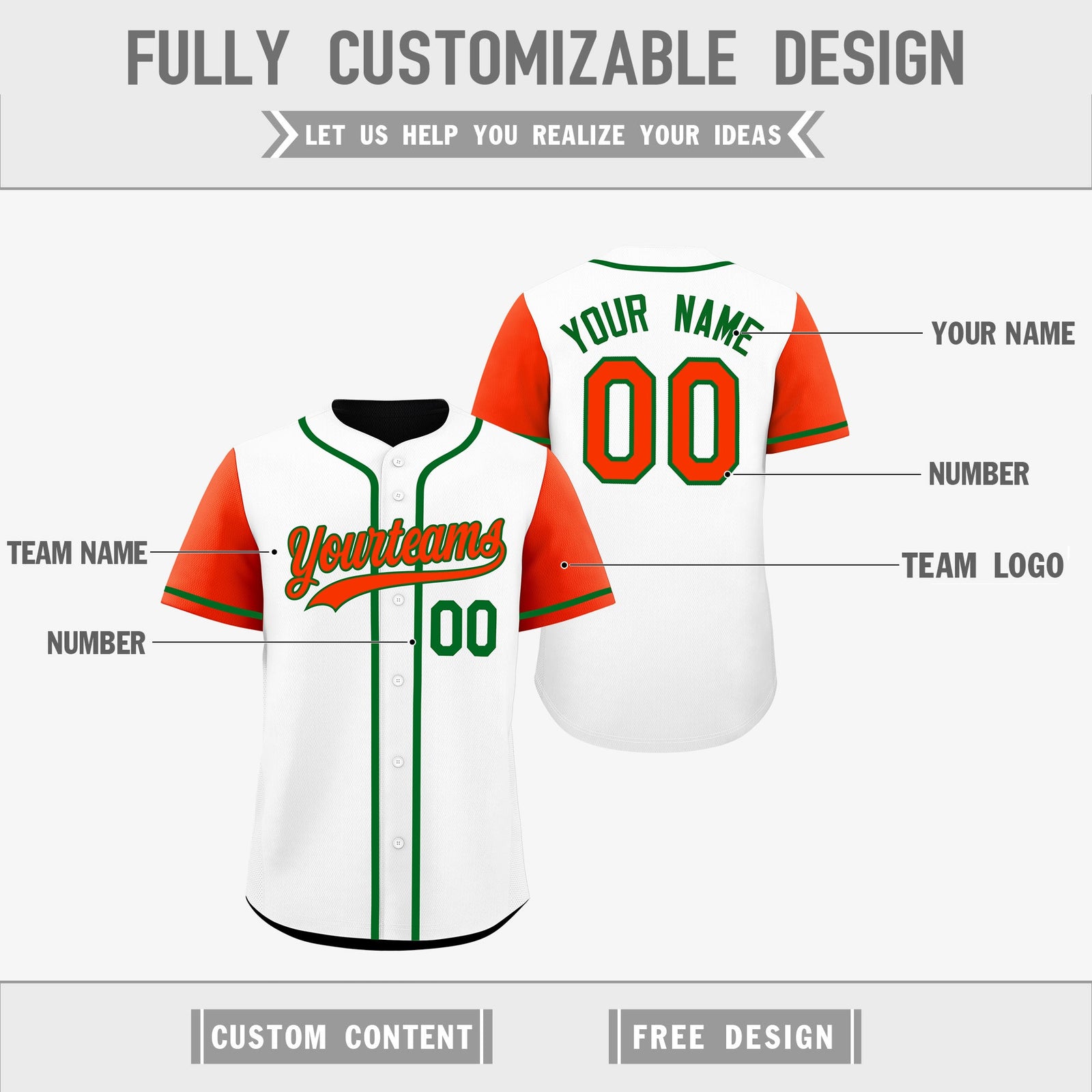 Custom White Black Kelly Green Reversible Raglan Sleeves Baseball Jersey| KXKSHOP