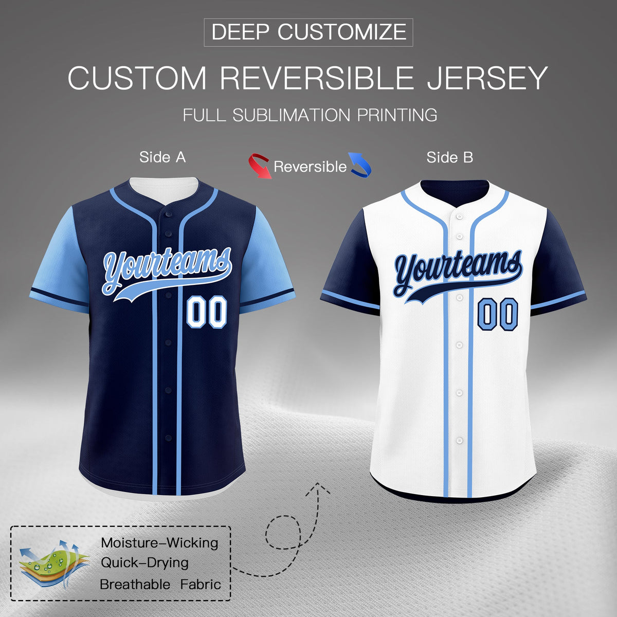 Custom Orange Navy Reversible Raglan Sleeves Baseball Jersey| KXKSHOP
