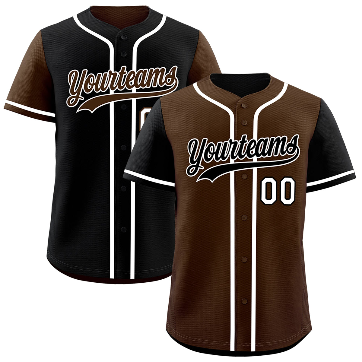Custom Brown White Yellow Reversible Raglan Sleeves Baseball Jersey| KXKSHOP