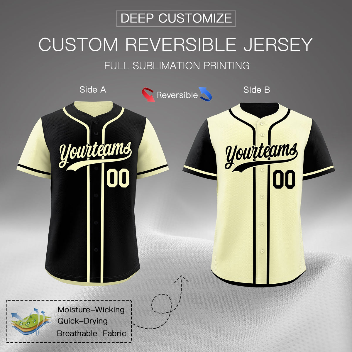 Custom Yellow Purple Reversible Raglan Sleeves Baseball Jersey| KXKSHOP