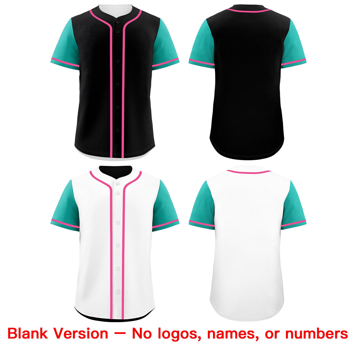 Custom Black White Pink Reversible Raglan Sleeves Baseball Jersey| KXKSHOP