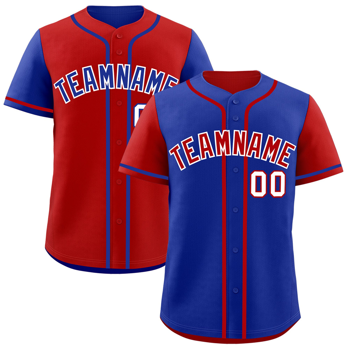 Custom Red Blue Reversible Raglan Sleeves Baseball Jersey| KXKSHOP