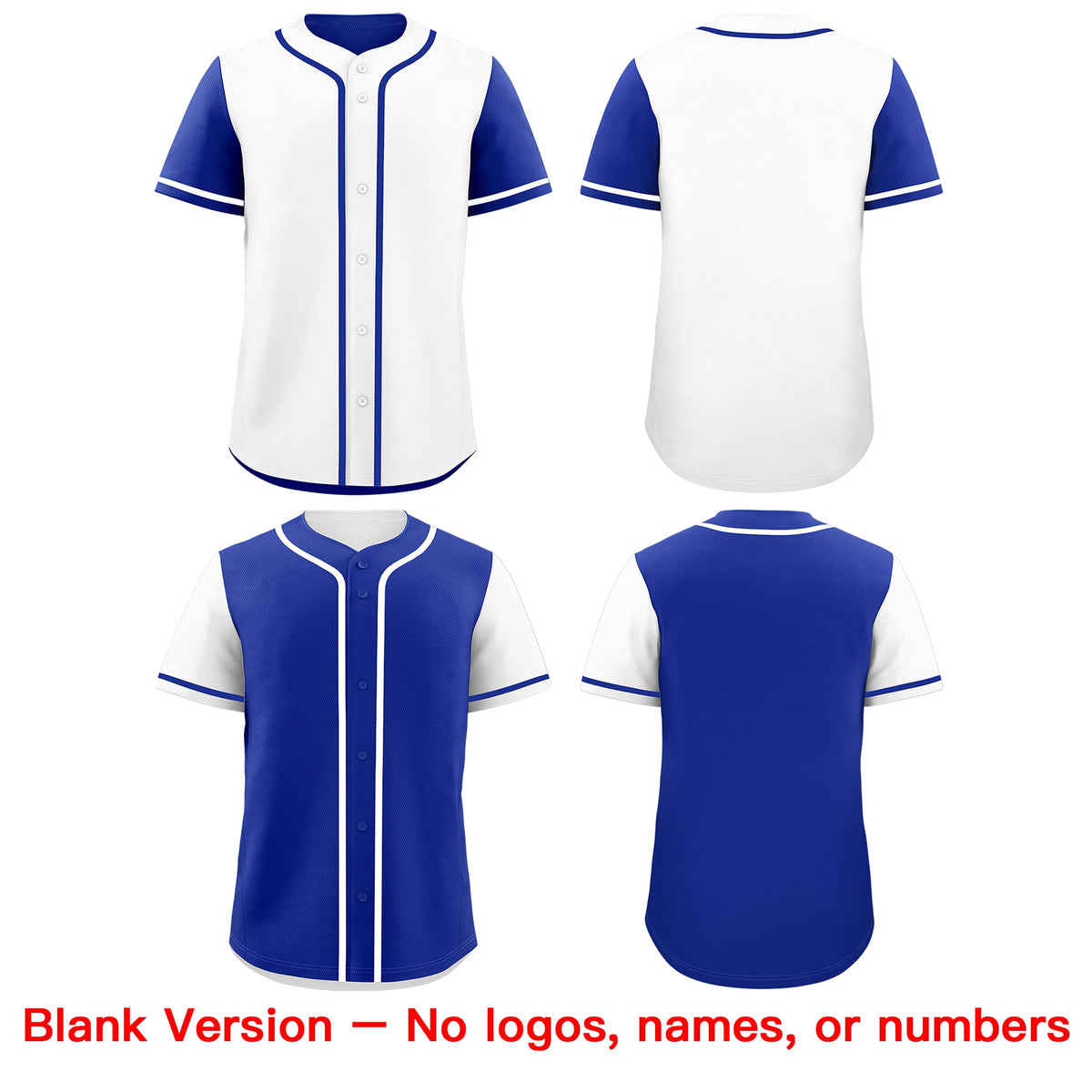 Custom Royal Blue White Reversible Raglan Sleeves Baseball Jersey| KXKSHOP