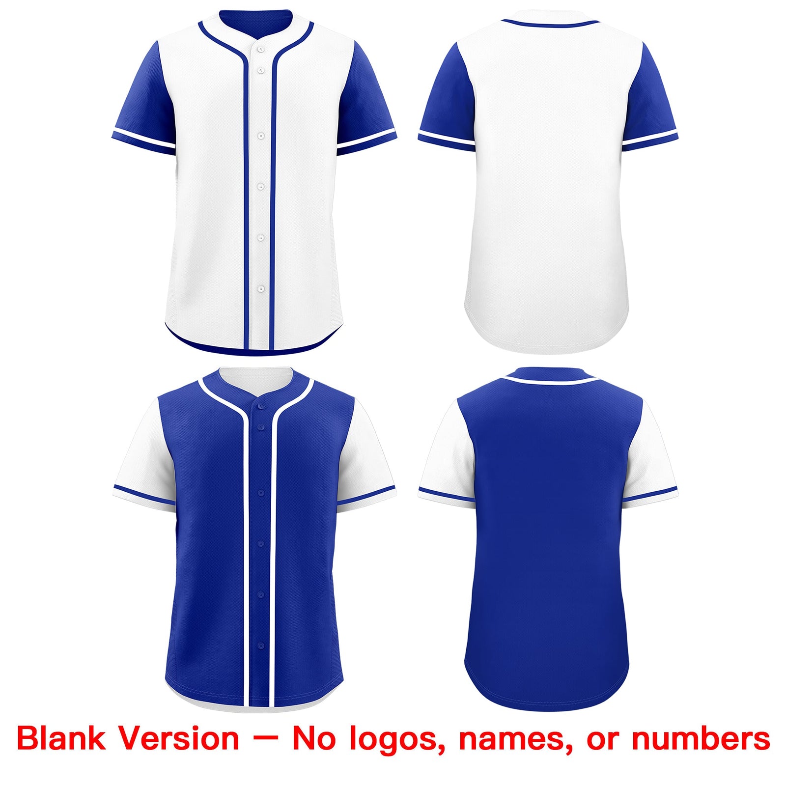 Custom Royal Blue White Reversible Raglan Sleeves Baseball Jersey| KXKSHOP