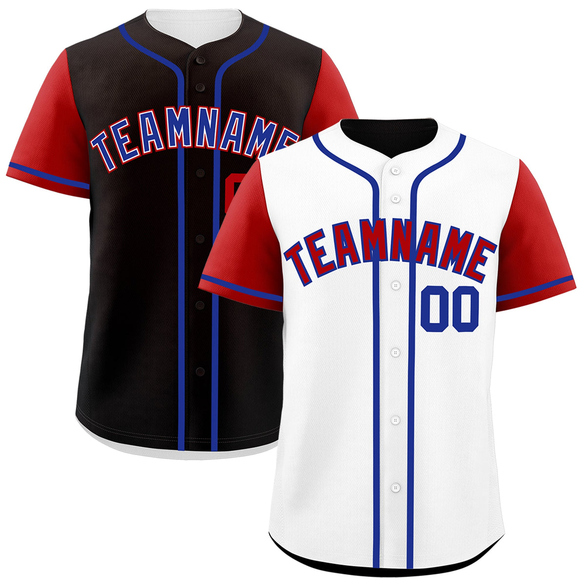 Custom White Black Royal Blue Reversible Raglan Sleeves Baseball Jersey| KXKSHOP