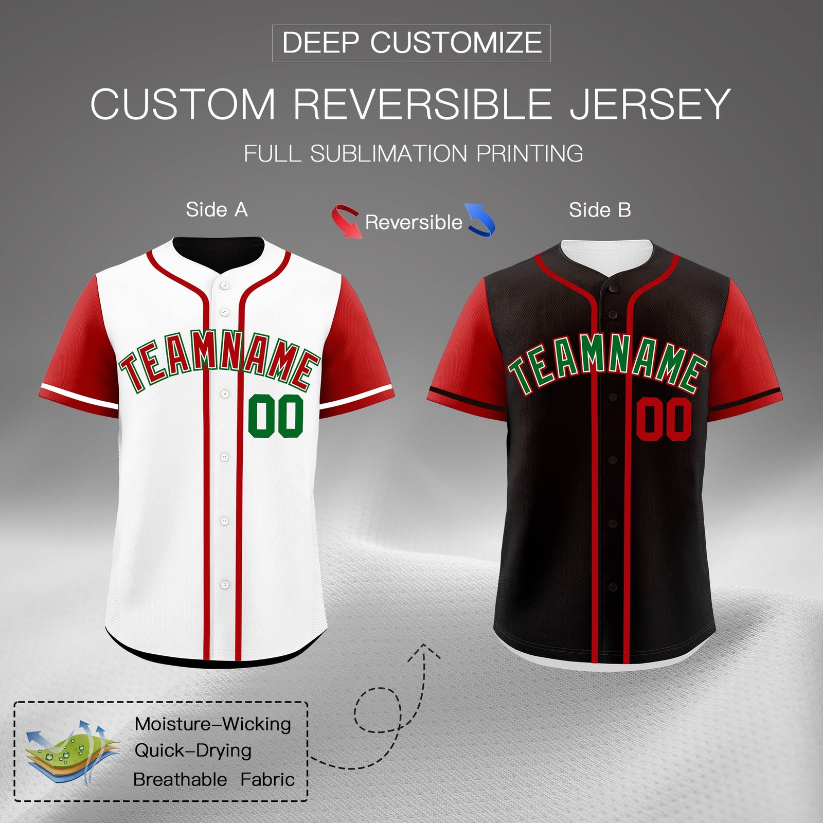Custom Black White Reversible Raglan Sleeves Baseball Jersey| KXKSHOP