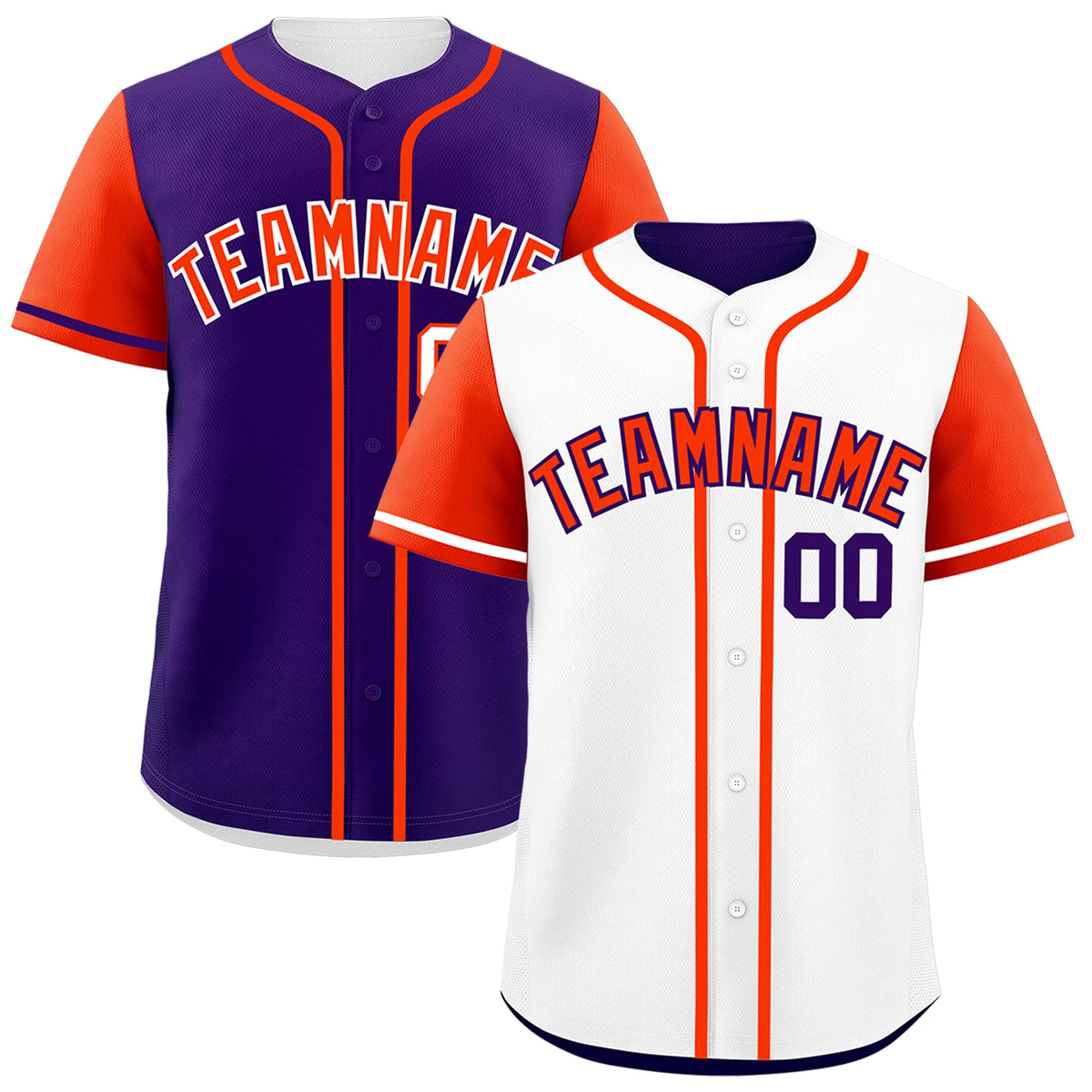 Custom Purple White Reversible Raglan Sleeves Baseball Jersey| KXKSHOP