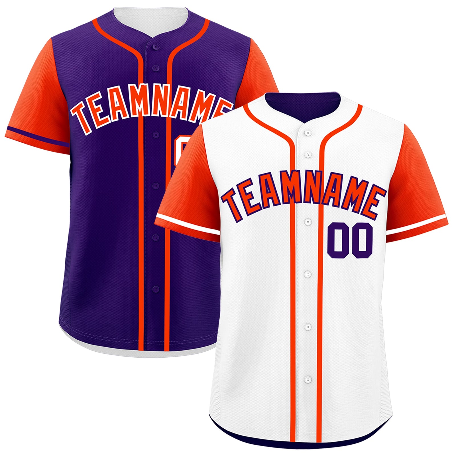 Custom Purple White Reversible Raglan Sleeves Baseball Jersey| KXKSHOP