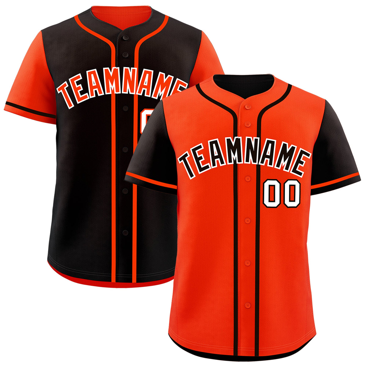 Custom Black Orange Reversible Raglan Sleeves Baseball Jersey| KXKSHOP