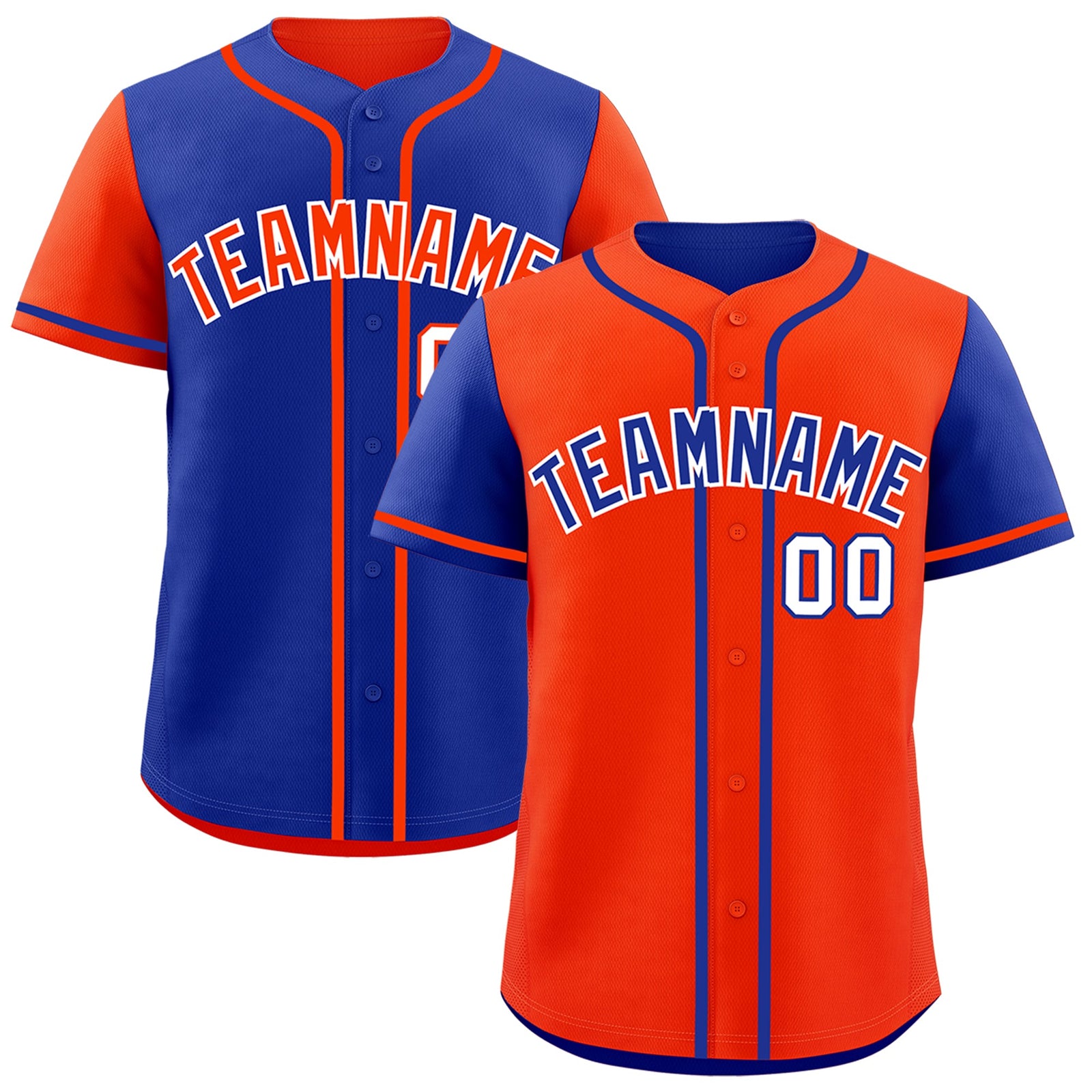 Custom Royal Blue Orange Reversible Raglan Sleeves Baseball Jersey| KXKSHOP