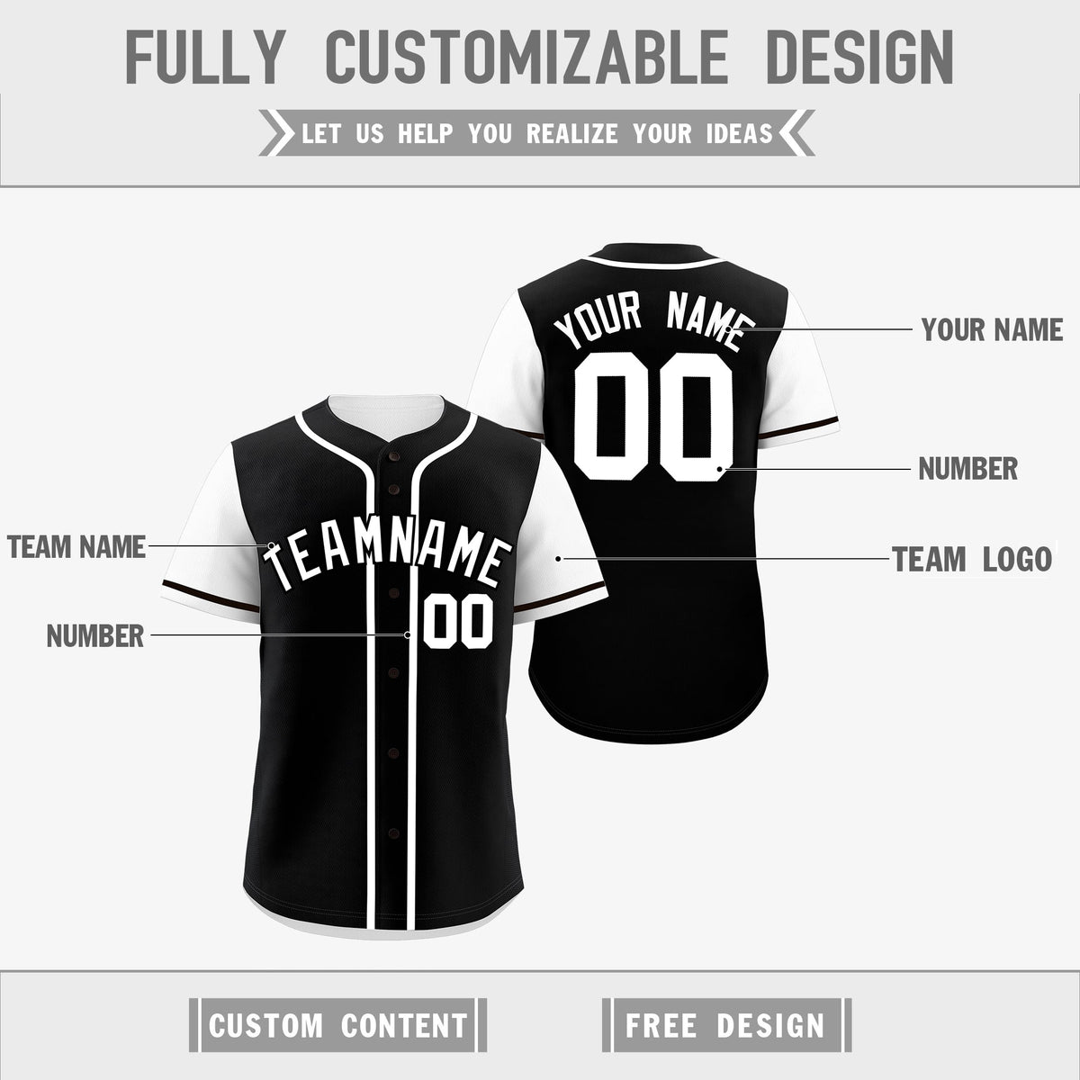 Custom White Black Reversible Raglan Sleeves Baseball Jersey| KXKSHOP