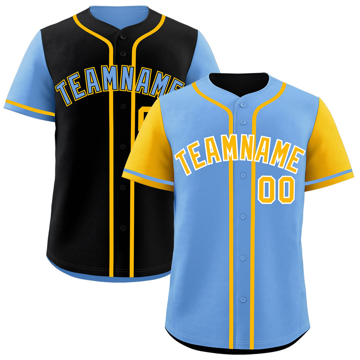Custom Navy White Light Blue Reversible Raglan Sleeves Baseball Jersey| KXKSHOP