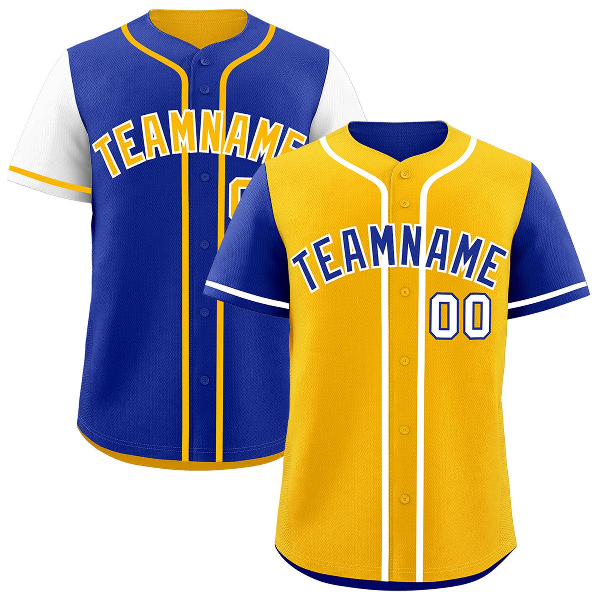 Custom Crimson Navy Yellow Reversible Raglan Sleeves Baseball Jersey| KXKSHOP