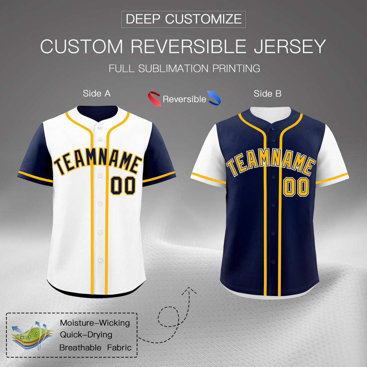 Custom Navy Orange Reversible Raglan Sleeves Baseball Jersey| KXKSHOP