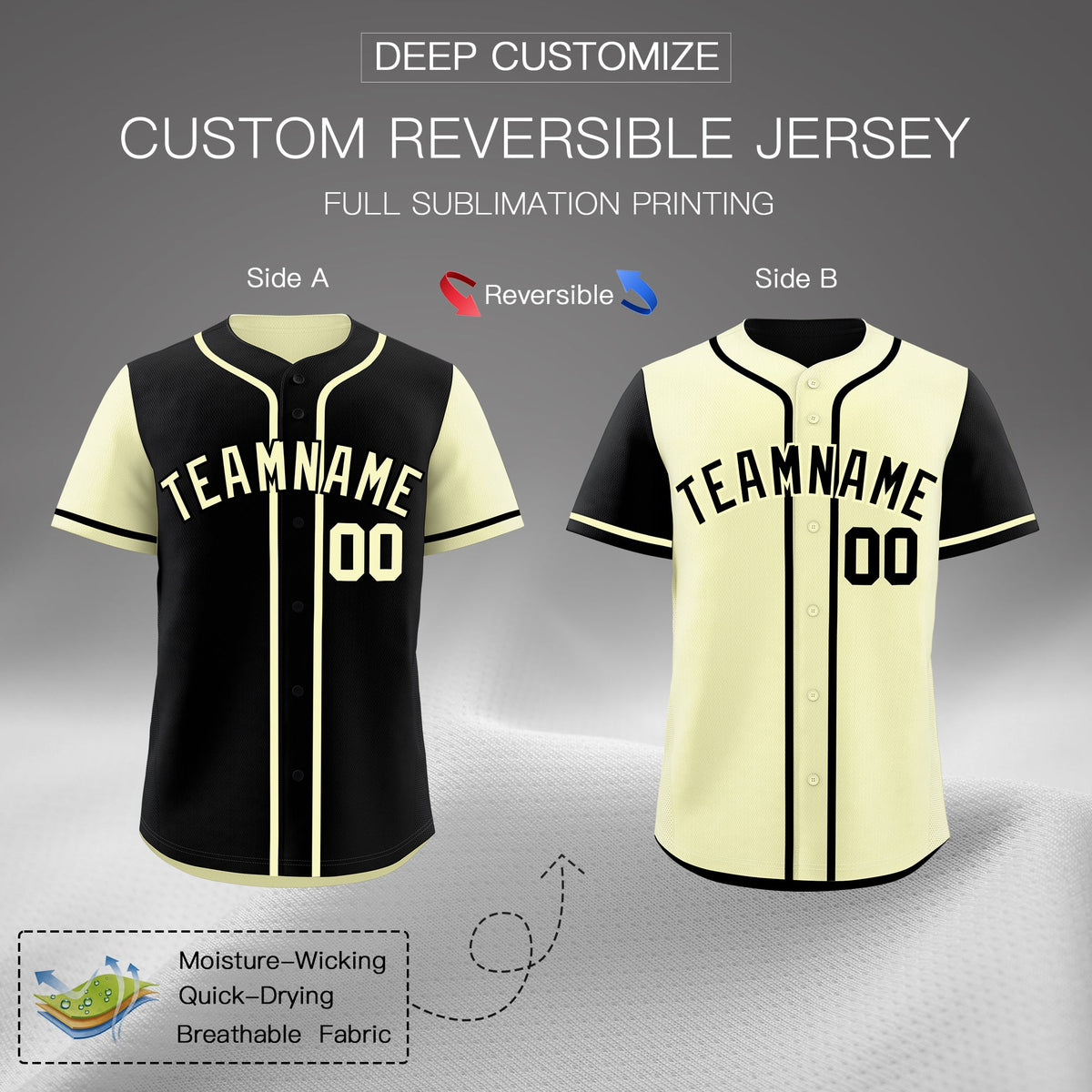 Custom Yellow Purple Reversible Raglan Sleeves Baseball Jersey| KXKSHOP