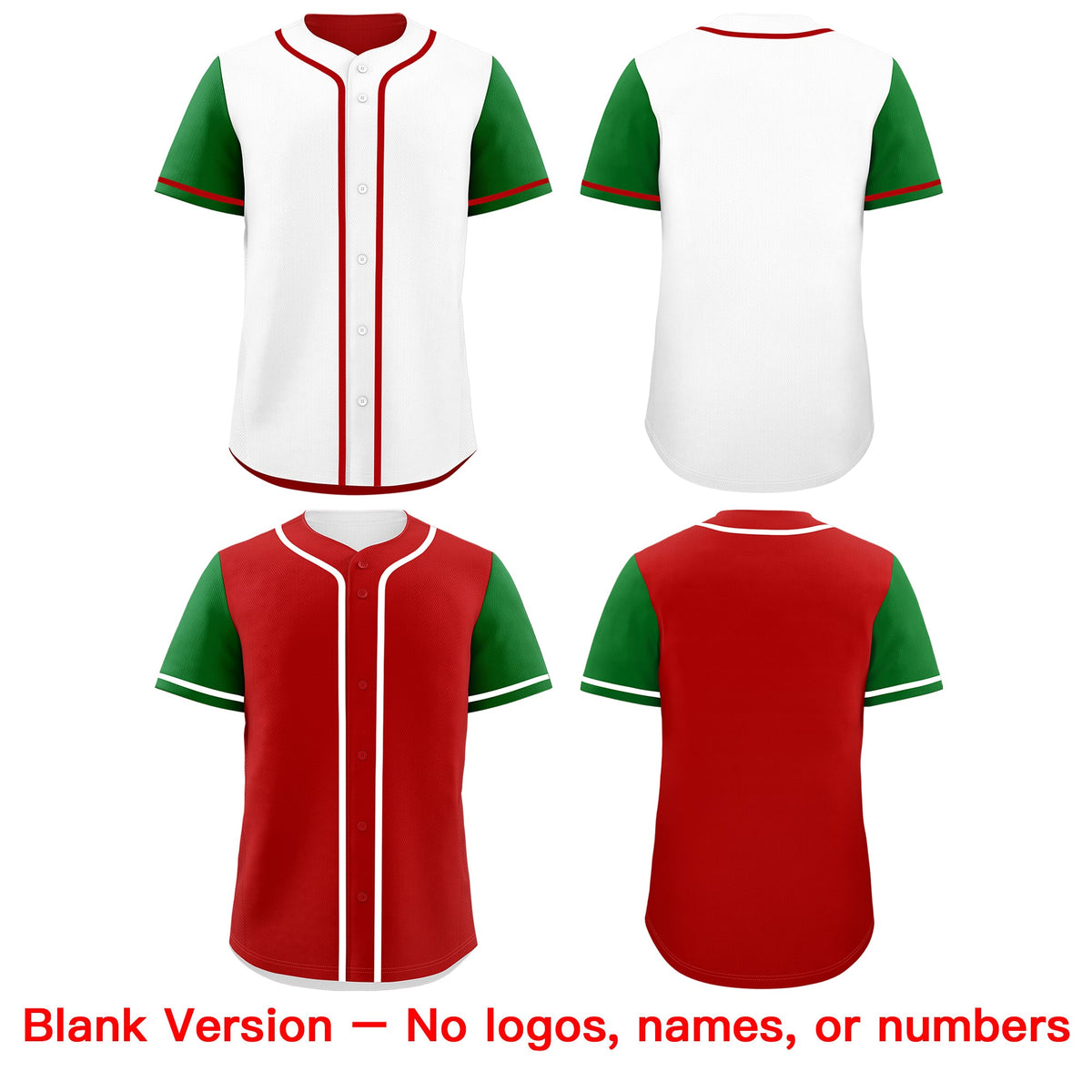 Custom White Red Reversible Raglan Sleeves Baseball Jersey| KXKSHOP