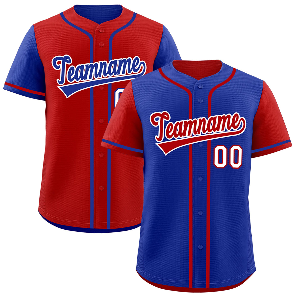 Custom Red Blue Reversible Raglan Sleeves Baseball Jersey| KXKSHOP