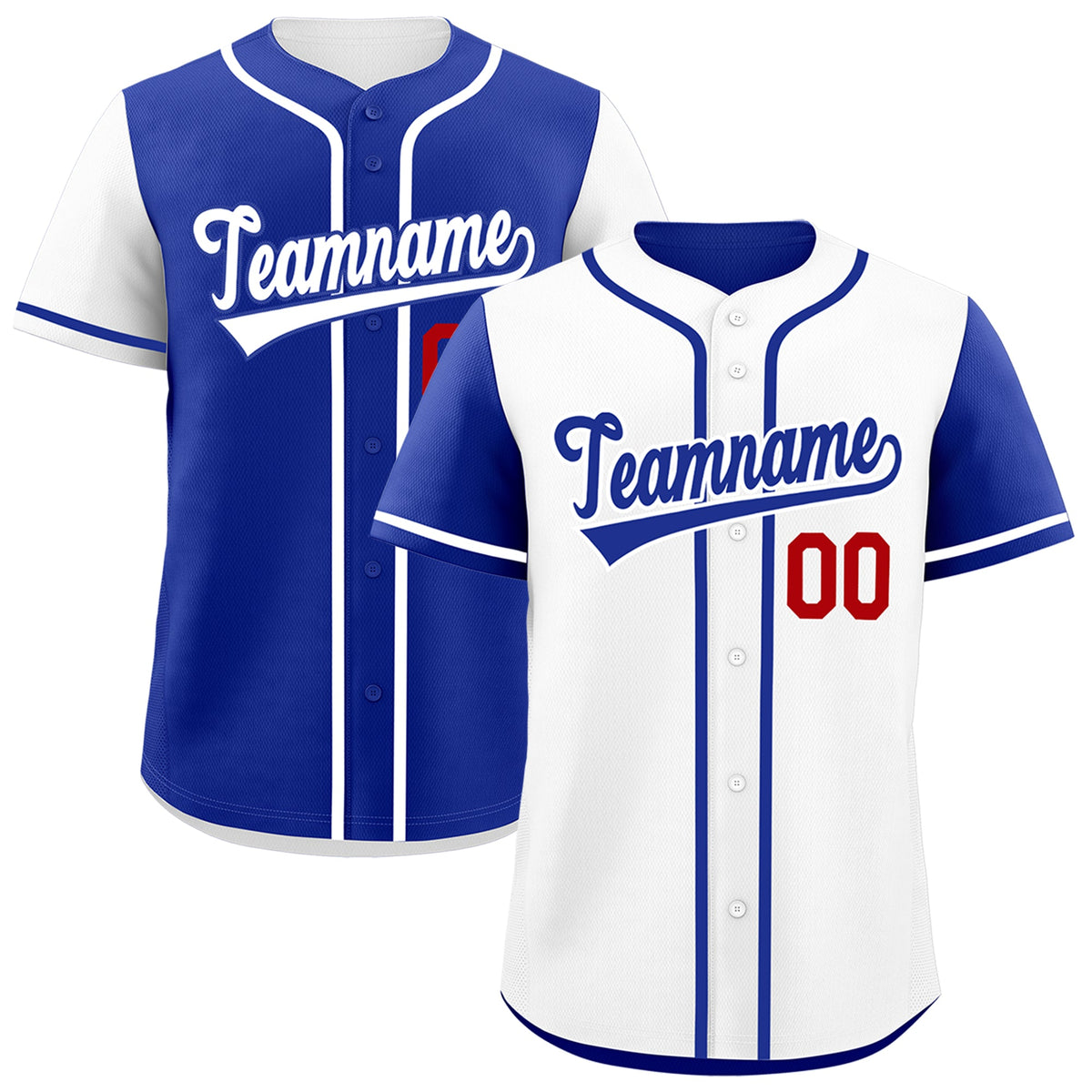 Custom Royal Blue White Reversible Raglan Sleeves Baseball Jersey| KXKSHOP
