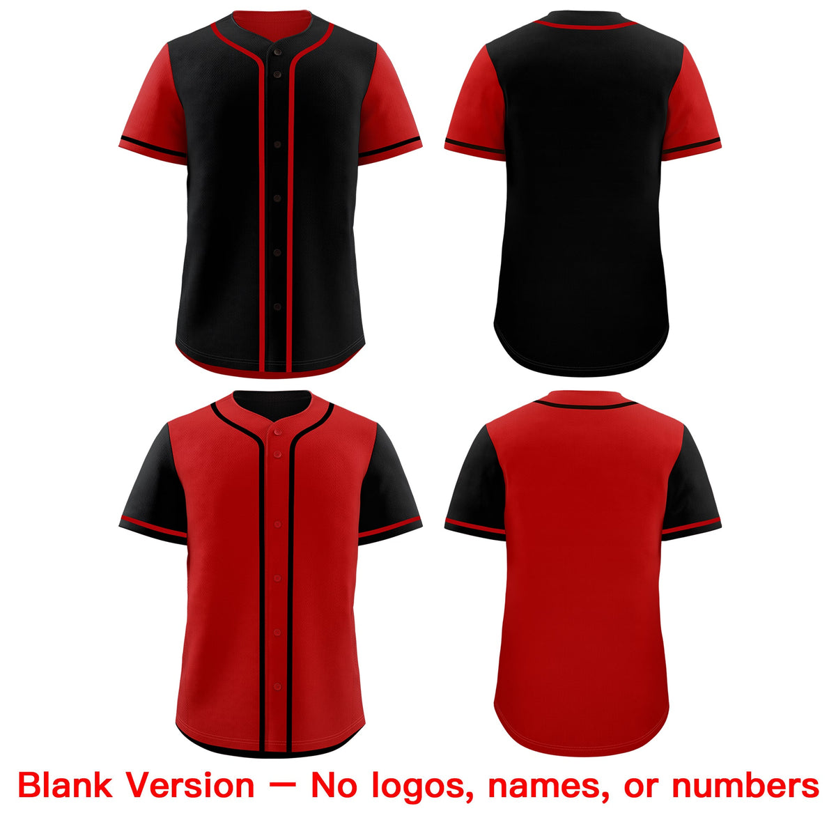Custom Red Black Reversible Raglan Sleeves Baseball Jersey| KXKSHOP