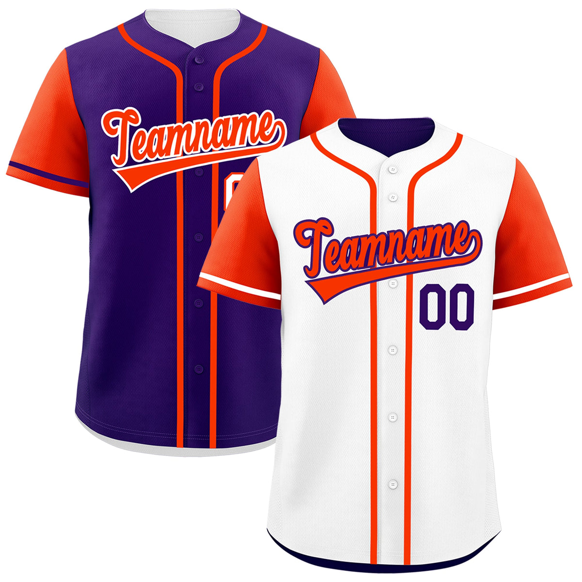 Custom Purple White Reversible Raglan Sleeves Baseball Jersey| KXKSHOP