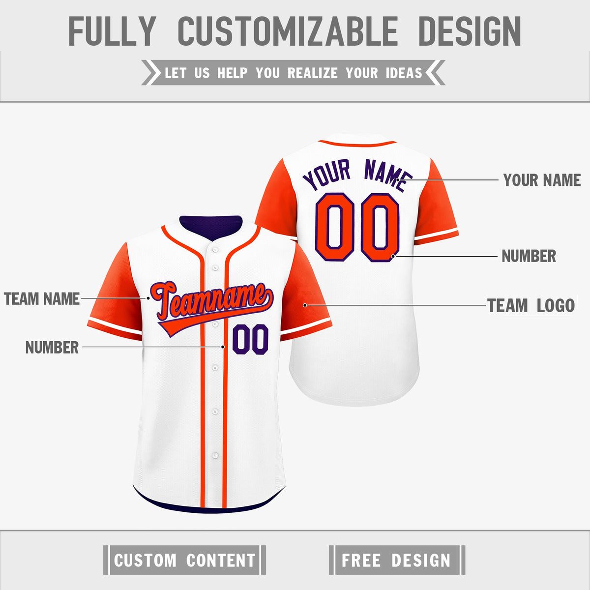 Custom Purple White Reversible Raglan Sleeves Baseball Jersey| KXKSHOP