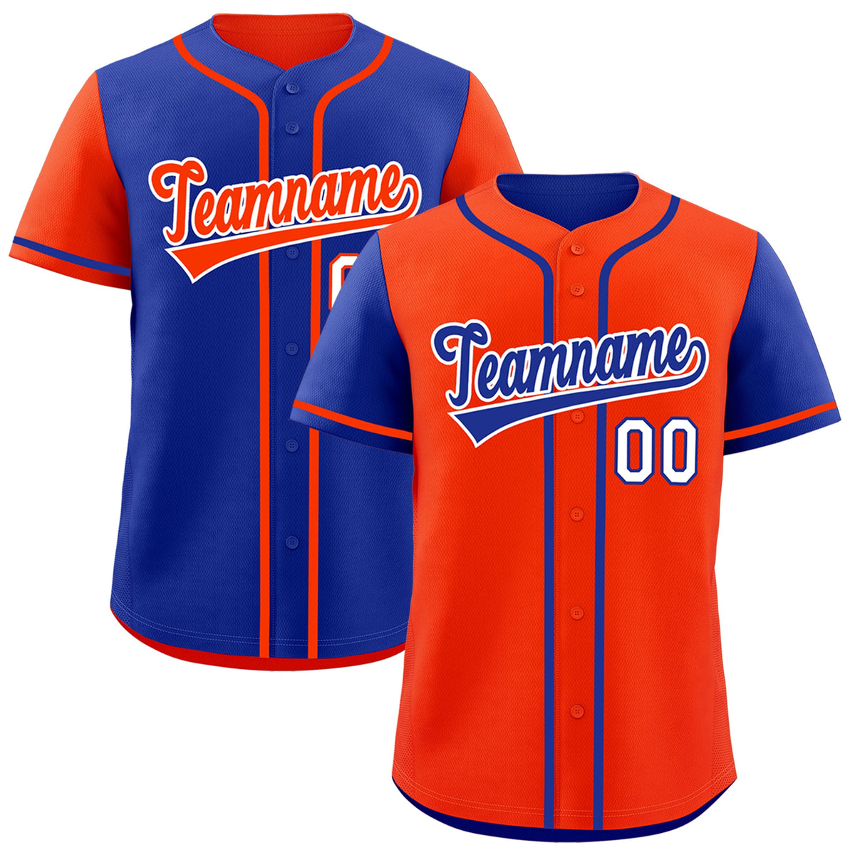 Custom Royal Blue Orange Reversible Raglan Sleeves Baseball Jersey| KXKSHOP