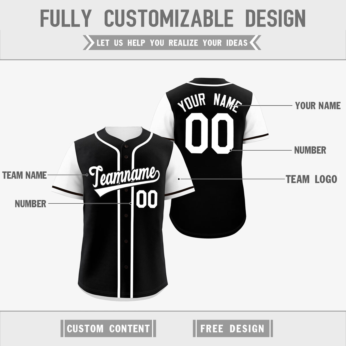 Custom White Black Reversible Raglan Sleeves Baseball Jersey| KXKSHOP