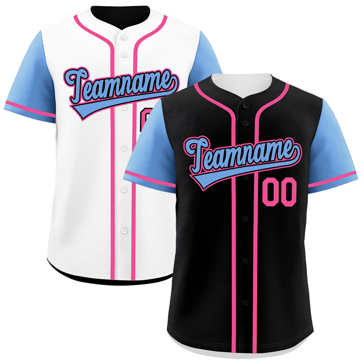Custom Light Blue Black Yellow Reversible Raglan Sleeves Baseball Jersey| KXKSHOP
