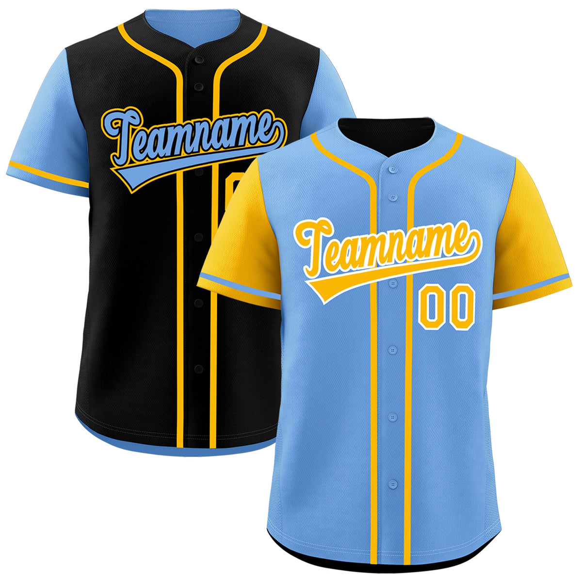 Custom Navy White Light Blue Reversible Raglan Sleeves Baseball Jersey| KXKSHOP