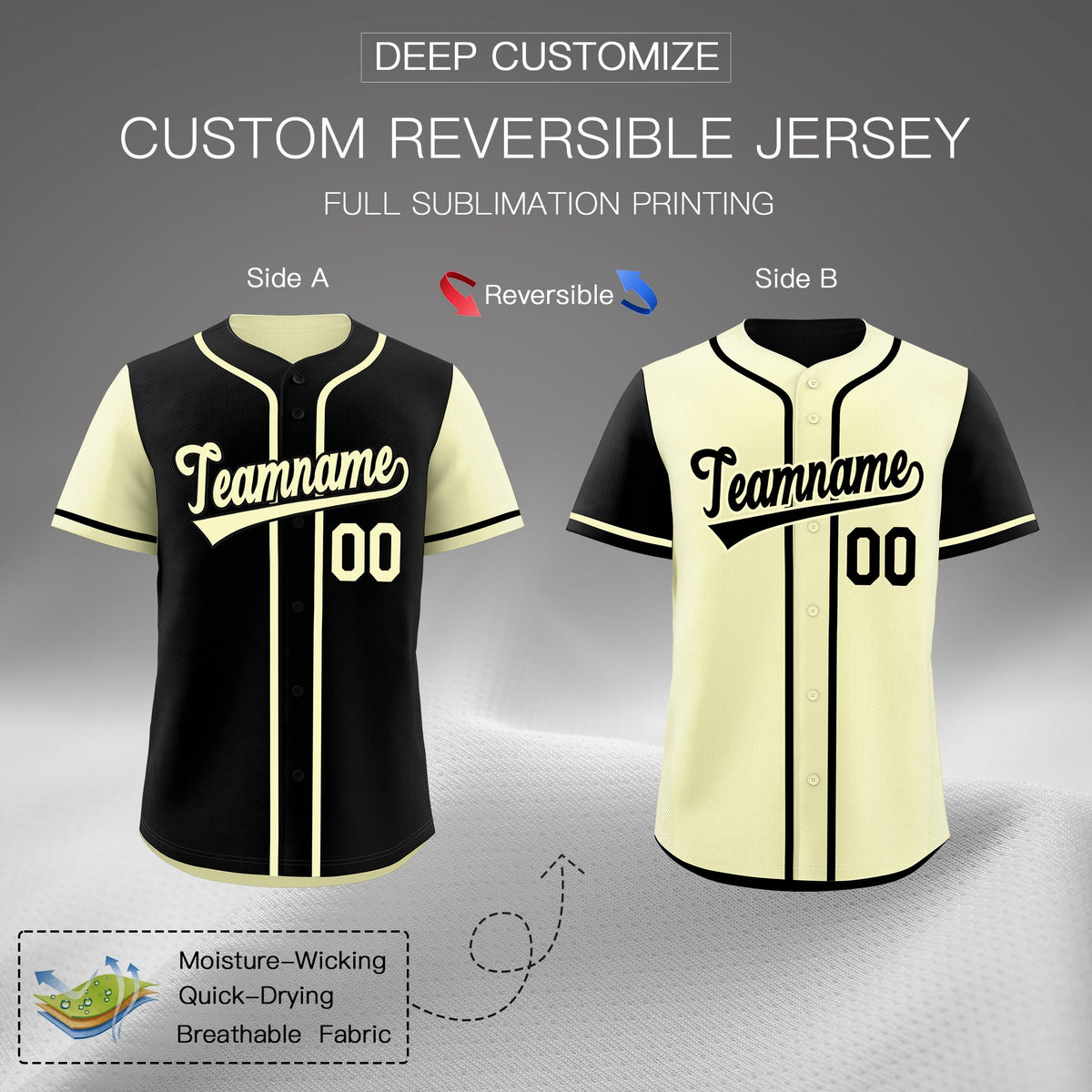 Custom Yellow Purple Reversible Raglan Sleeves Baseball Jersey| KXKSHOP