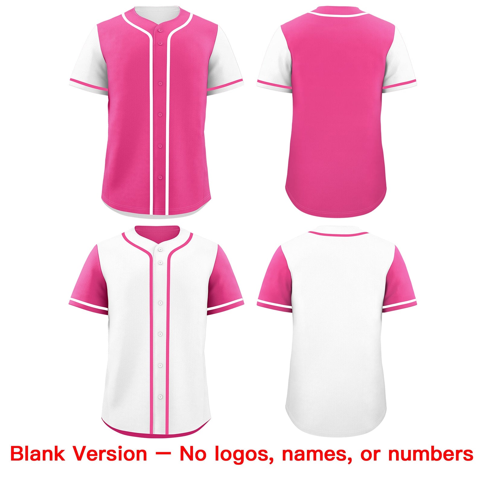 Custom Black White Pink Reversible Raglan Sleeves Baseball Jersey| KXKSHOP