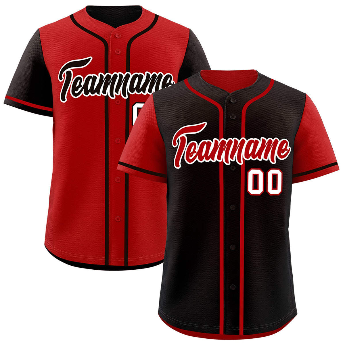 Custom Red Black Reversible Raglan Sleeves Baseball Jersey| KXKSHOP