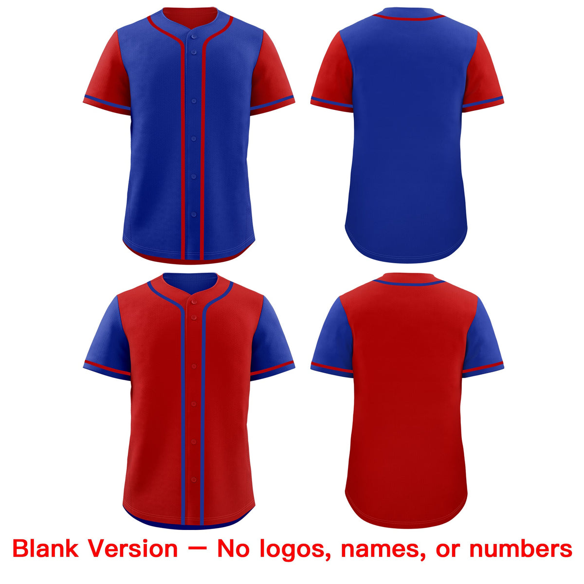 Custom Red Blue Reversible Raglan Sleeves Baseball Jersey| KXKSHOP