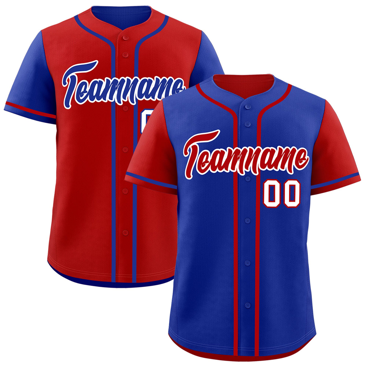 Custom Red Blue Reversible Raglan Sleeves Baseball Jersey| KXKSHOP
