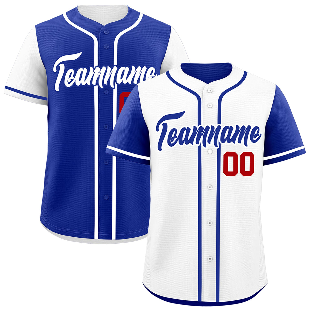 Custom Royal Blue White Reversible Raglan Sleeves Baseball Jersey| KXKSHOP