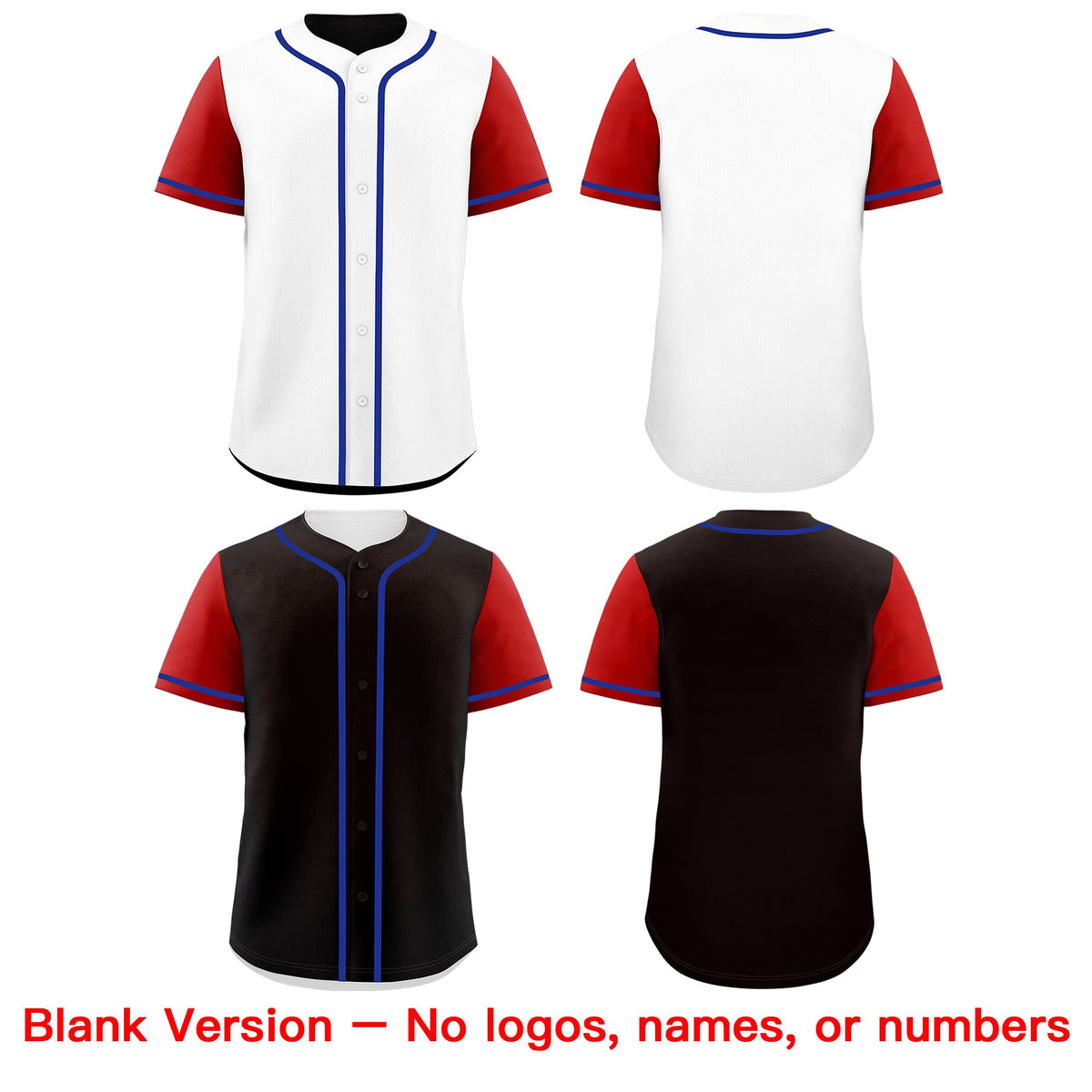 Custom White Black Royal Blue Reversible Raglan Sleeves Baseball Jersey| KXKSHOP