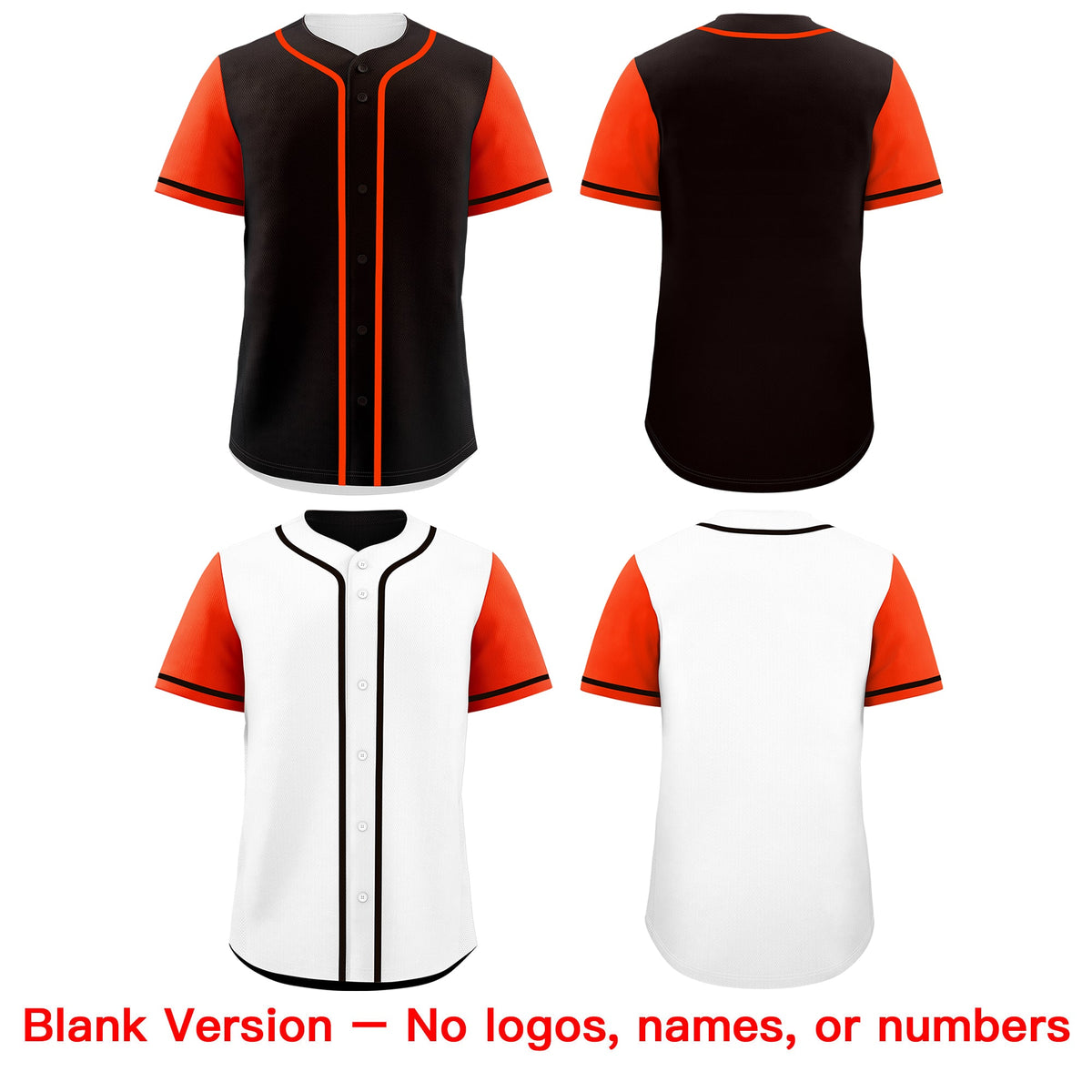 Custom Black White Orange Reversible Raglan Sleeves Baseball Jersey| KXKSHOP