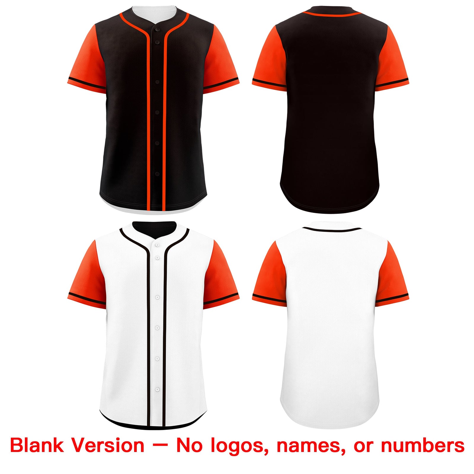 Custom Black White Orange Reversible Raglan Sleeves Baseball Jersey| KXKSHOP