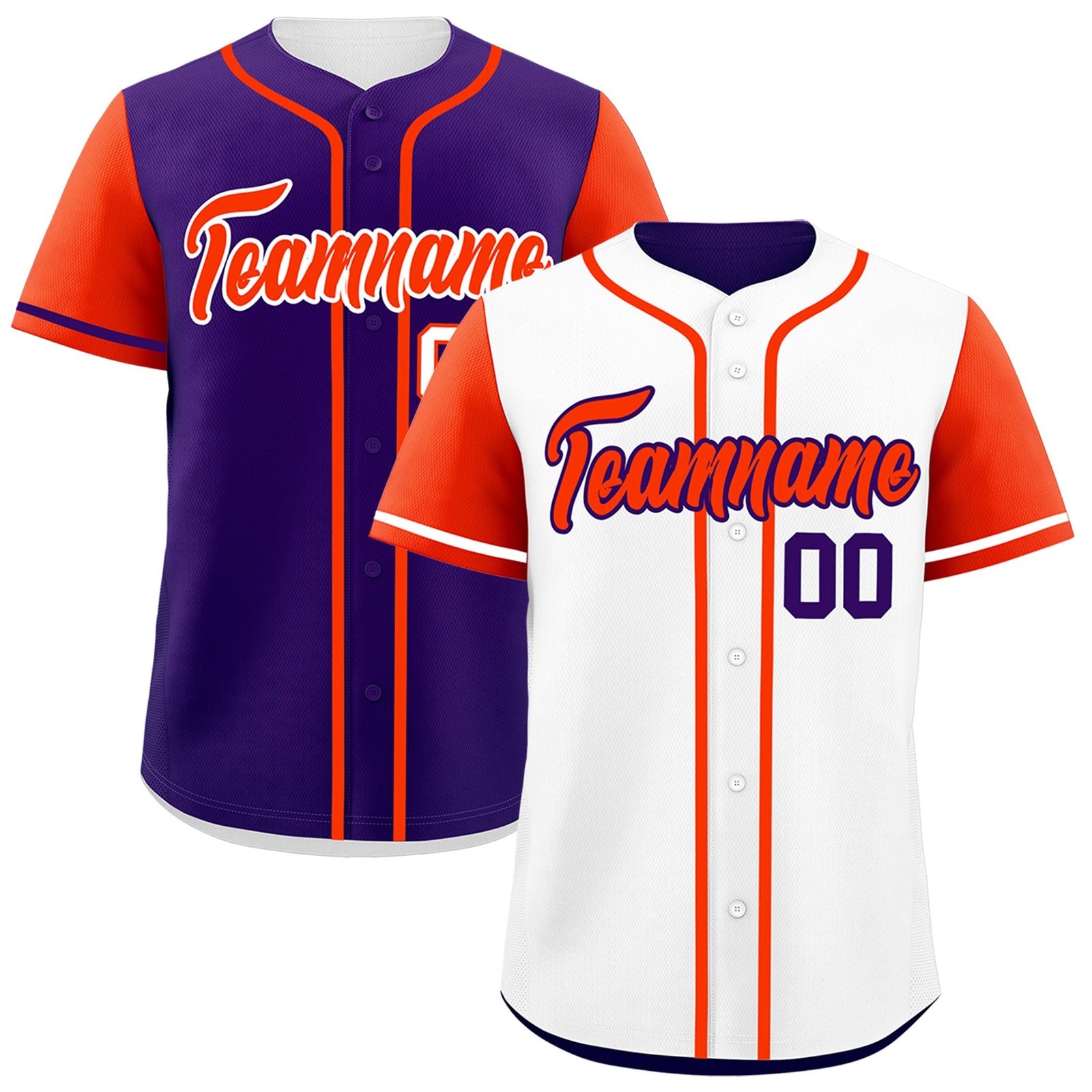 Custom Purple White Reversible Raglan Sleeves Baseball Jersey| KXKSHOP