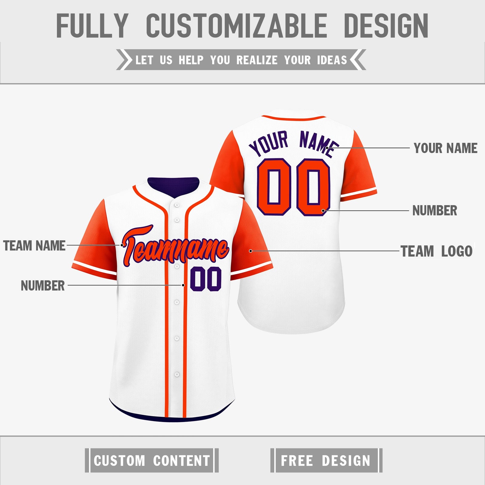 Custom Purple White Reversible Raglan Sleeves Baseball Jersey| KXKSHOP