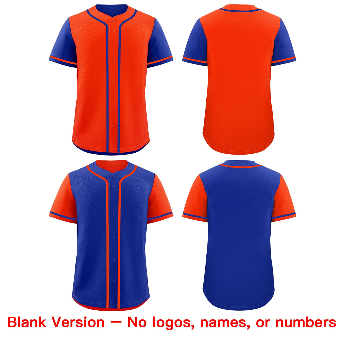 Custom Royal Blue Orange Reversible Raglan Sleeves Baseball Jersey| KXKSHOP
