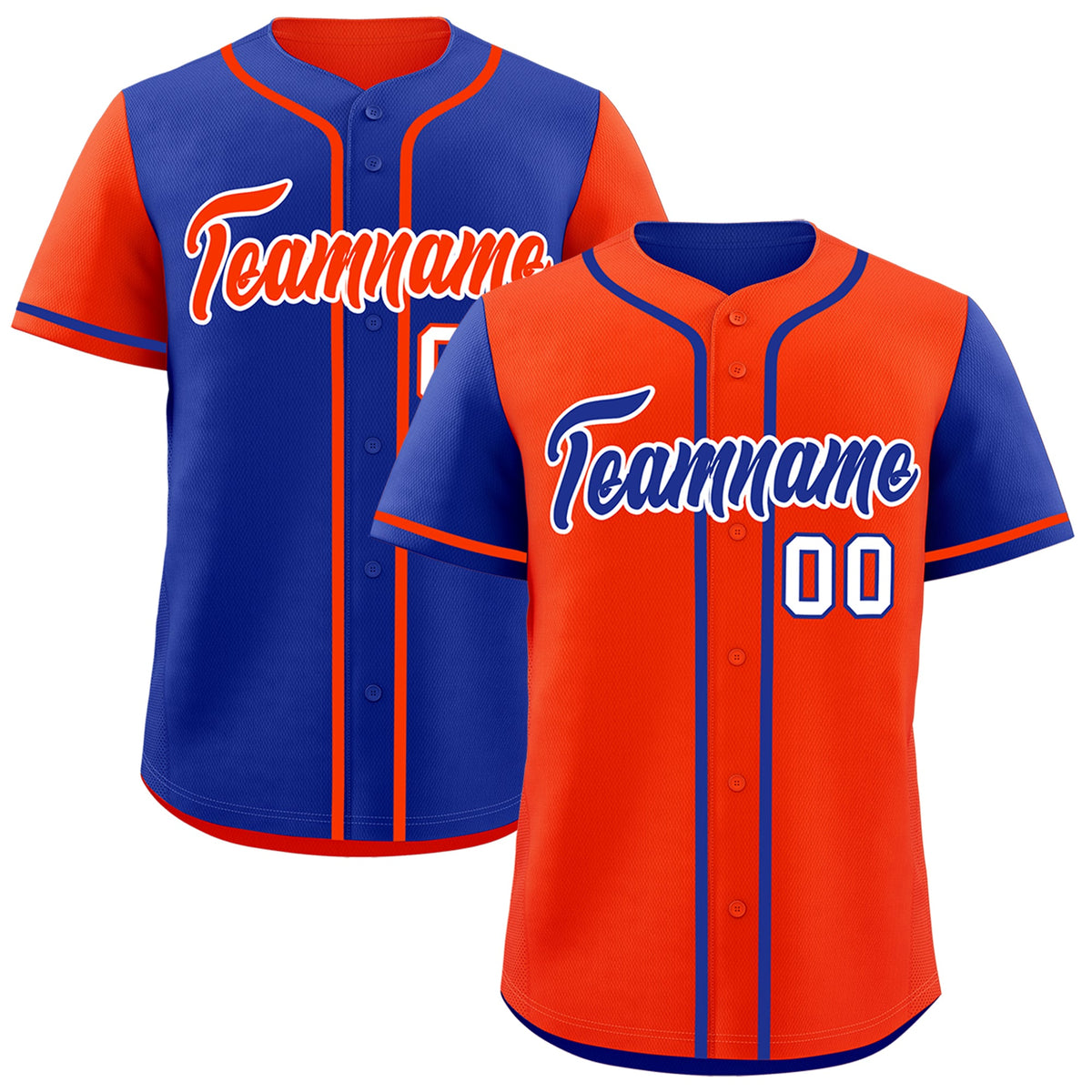 Custom Royal Blue Orange Reversible Raglan Sleeves Baseball Jersey| KXKSHOP