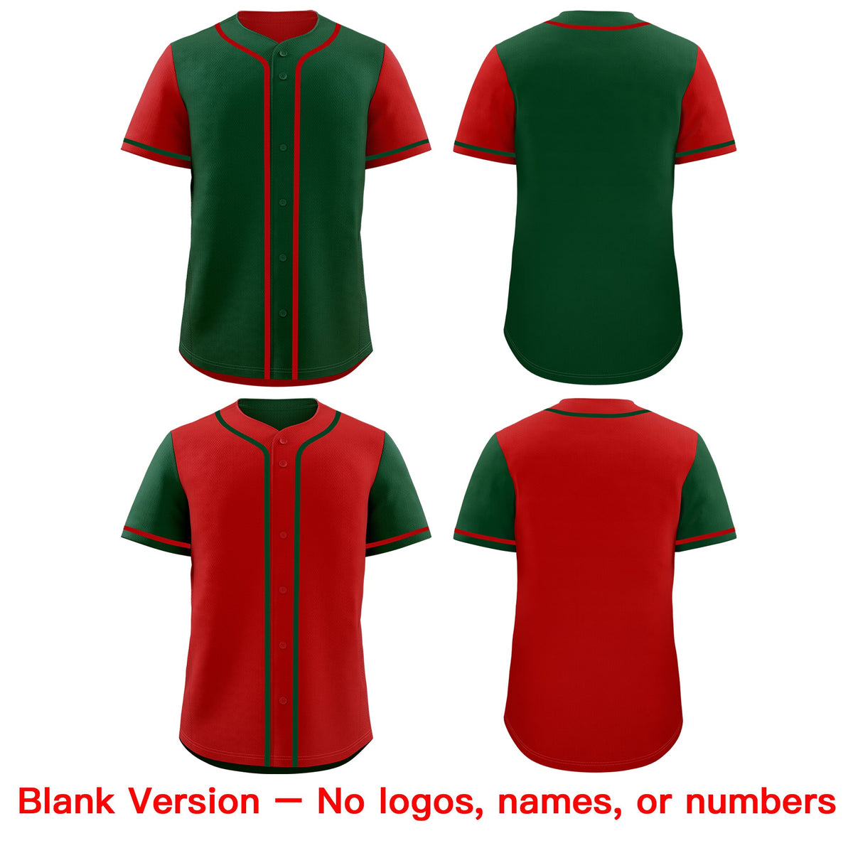Custom Red Kelly Green Reversible Raglan Sleeves Baseball Jersey| KXKSHOP