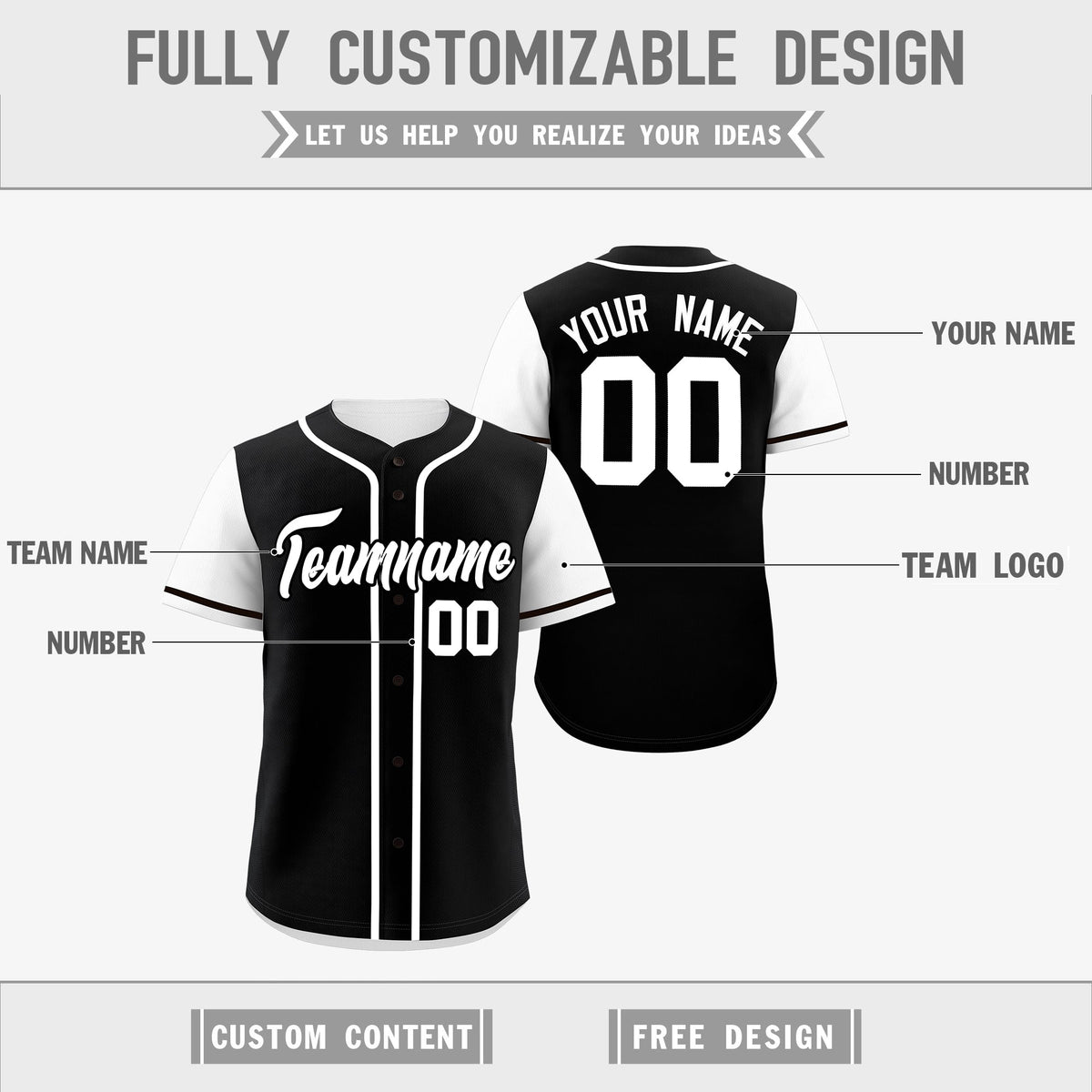 Custom White Black Reversible Raglan Sleeves Baseball Jersey| KXKSHOP